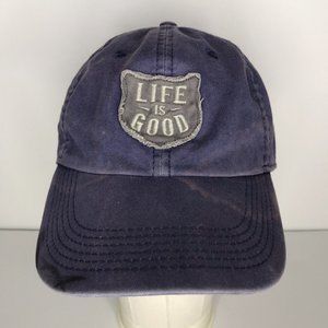 Life Is Good Distressed Blue Adjustable Hat